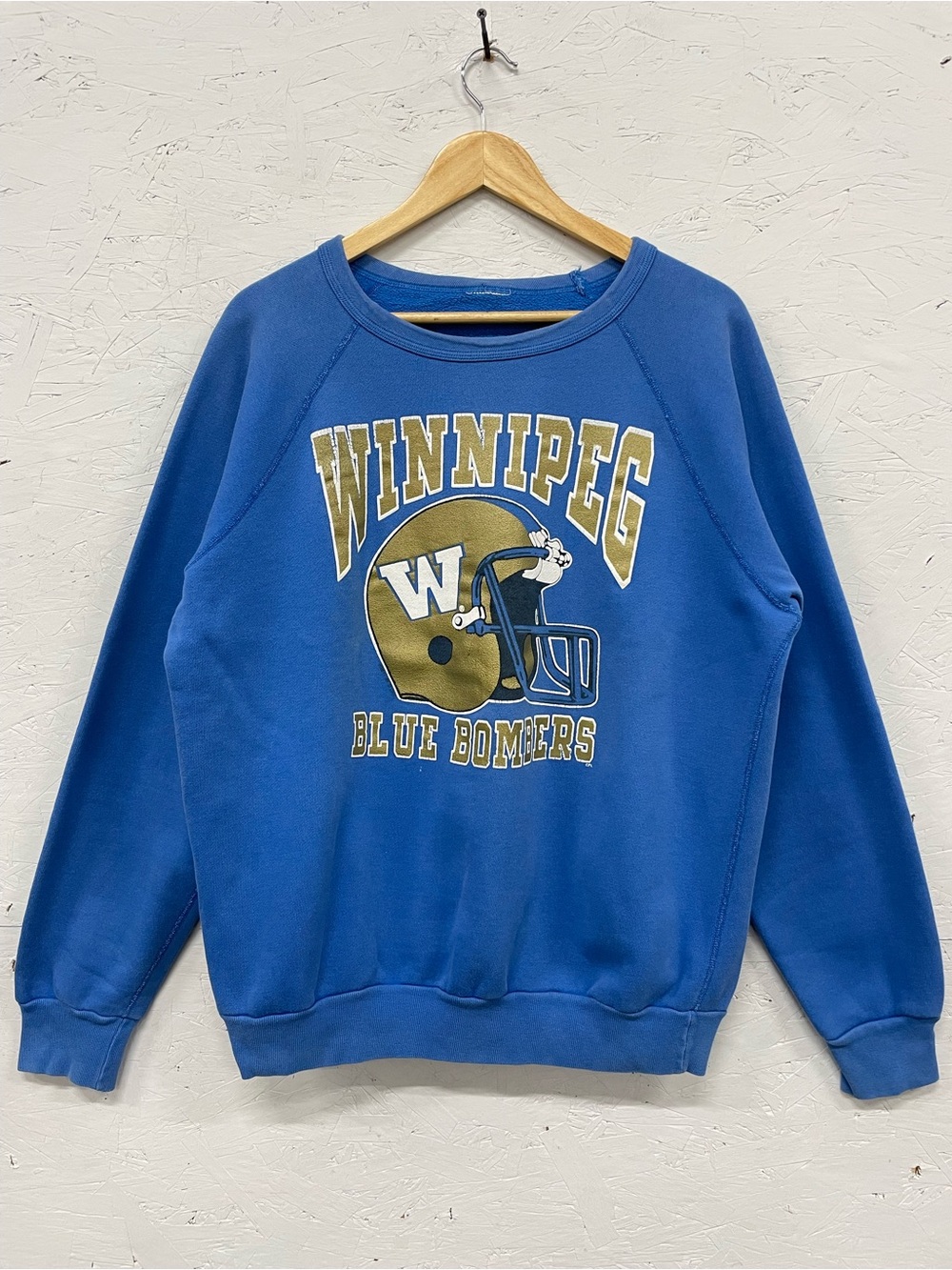 Vintage 80s/90s Winnipeg Blue Bombers CFL Crewneck Sweatshirt Blue/Gold, Fits L